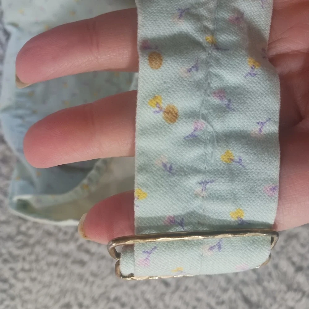 OshKosh Floral Overalls 899-1293H3160 Girl 4T Vintage Mint Ditsy Cotton USA READ